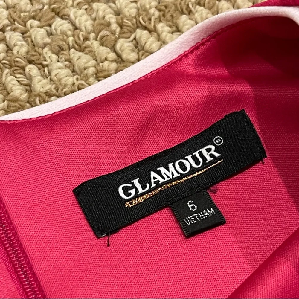 Glamour Hot Pink Sleeveless Shift Dress 6 - Picture 3 of 7